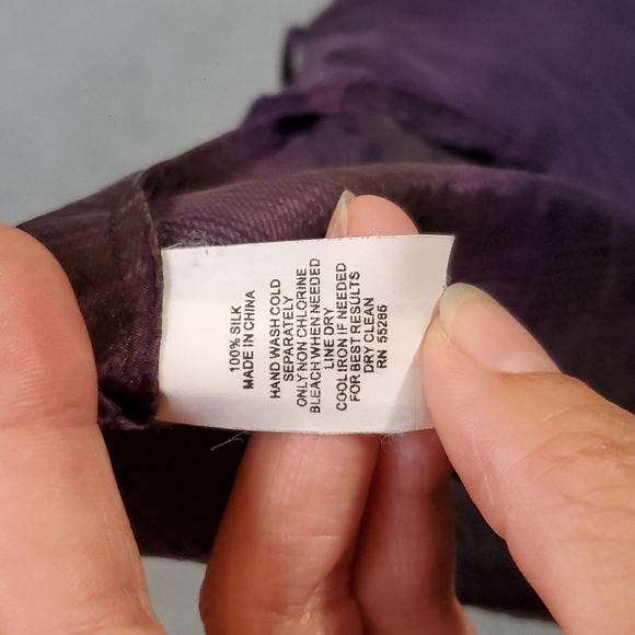 Express Design Studio Purple Plaid Silk Halter Top size Medium - Picture 6 of 7